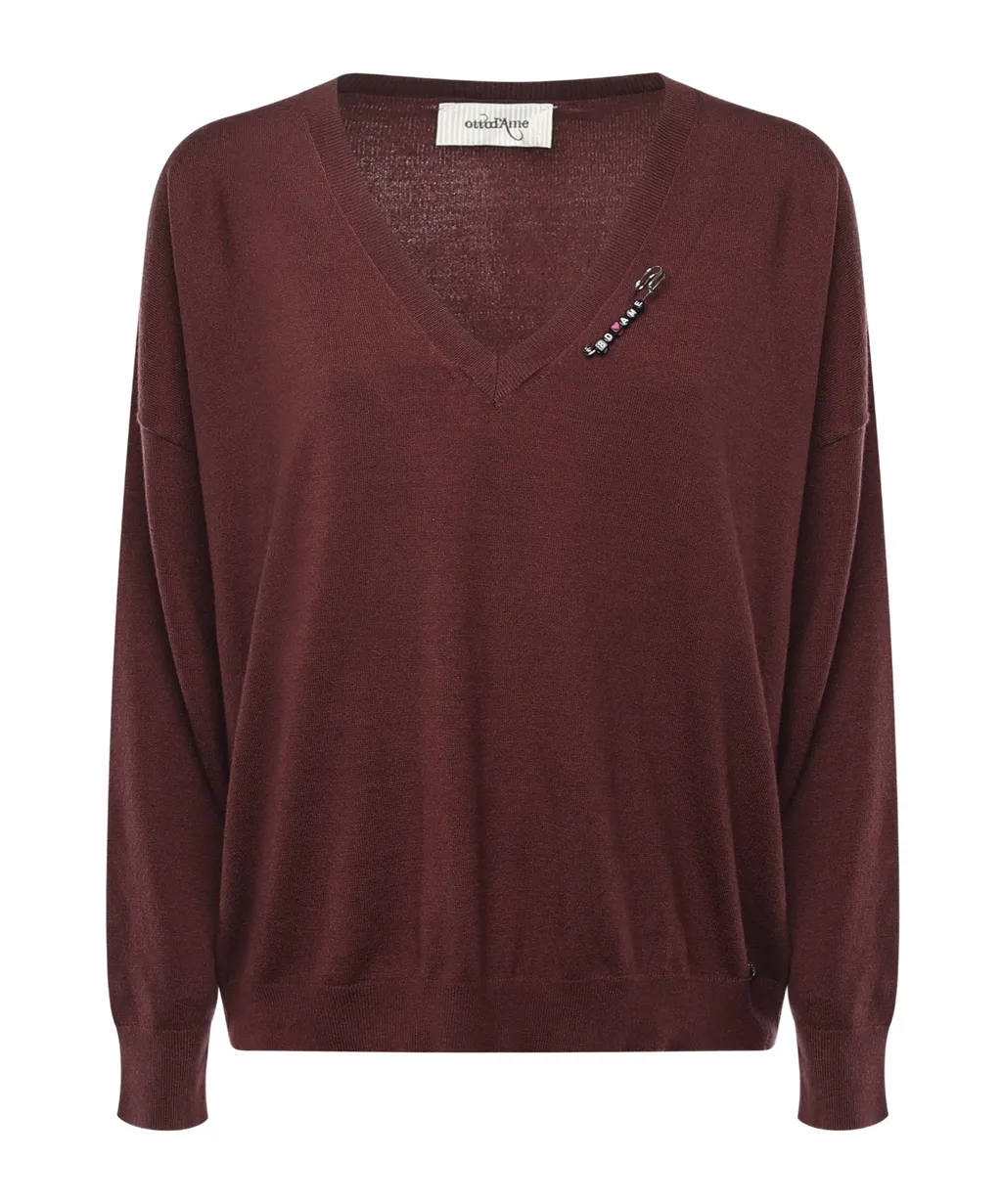 V-Neck Ribbed Knitwear