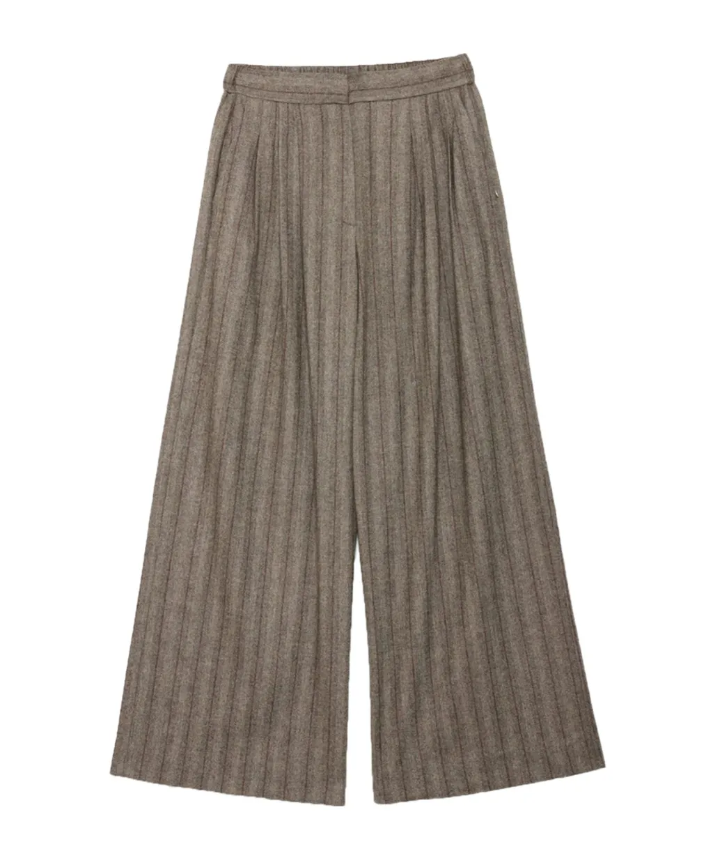 Pinstripe Wide-Leg Pants