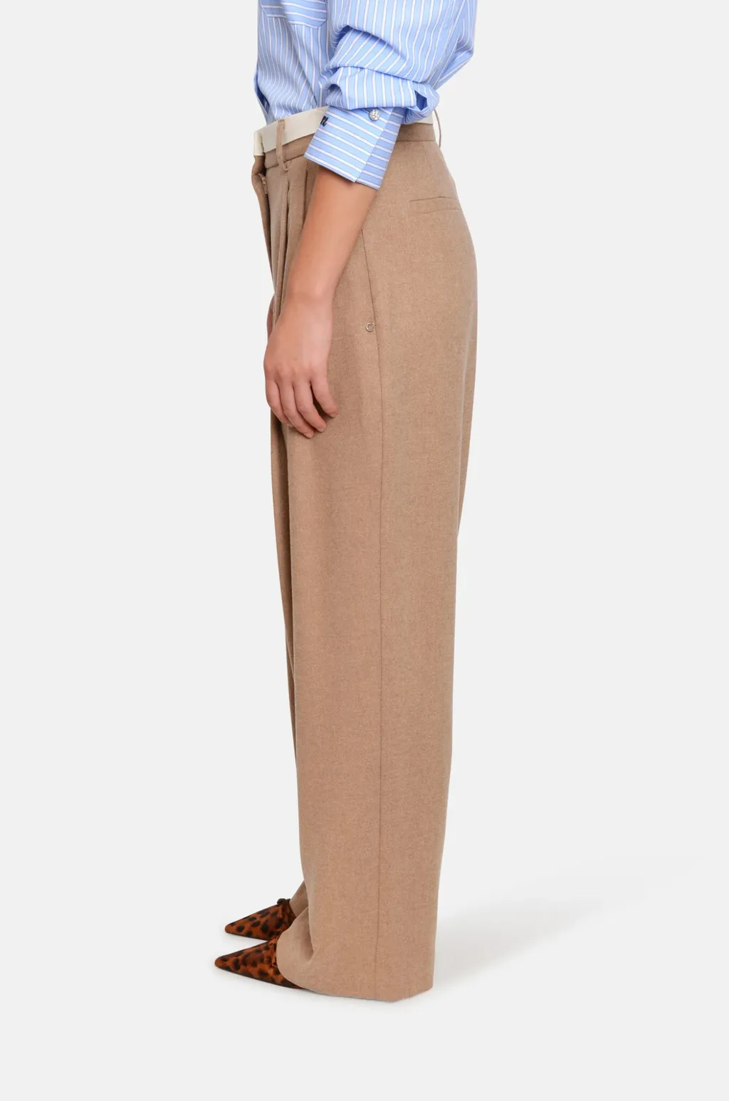 Wool-Blend Wide-Leg Pants
