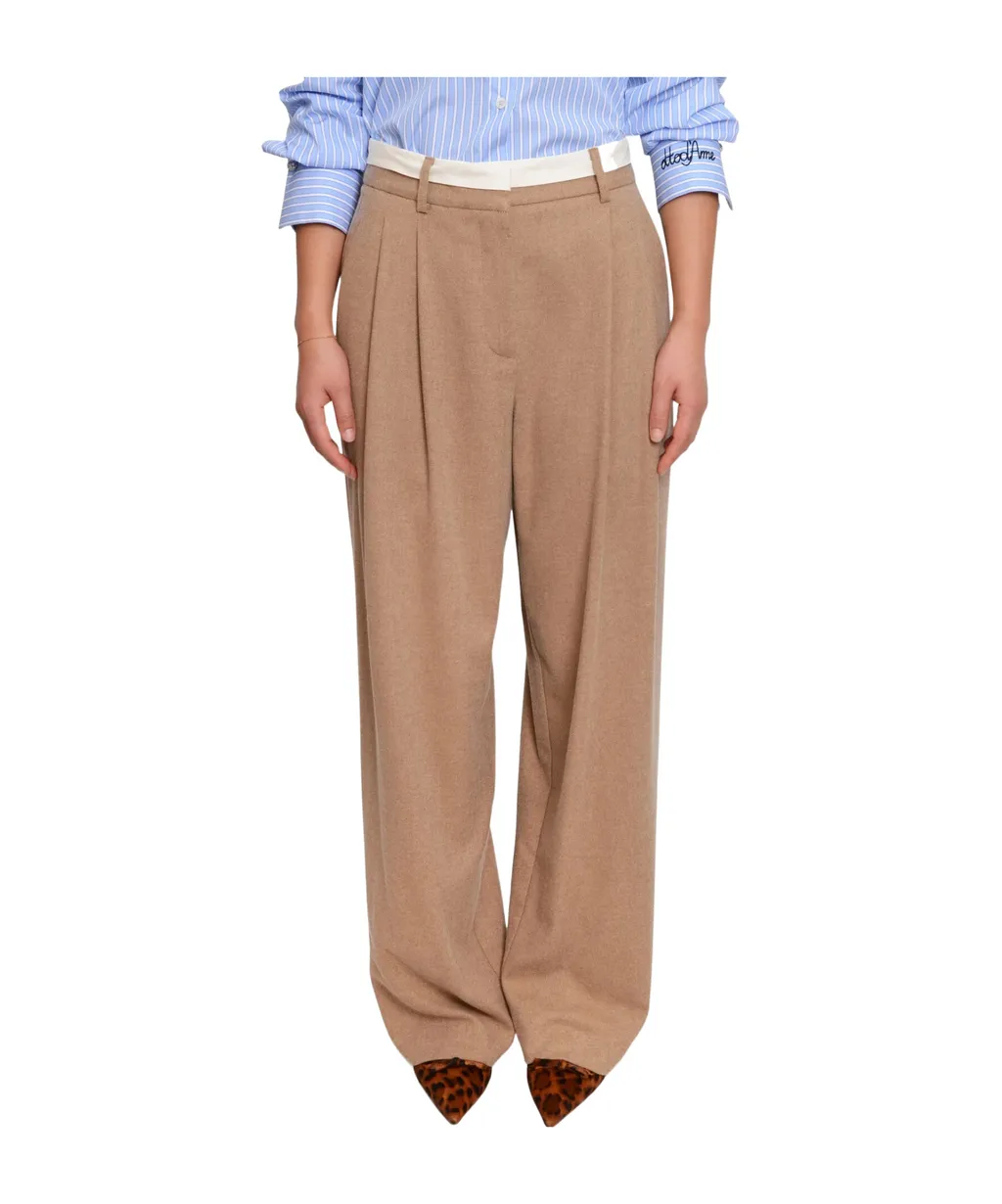 Wool-Blend Wide-Leg Pants