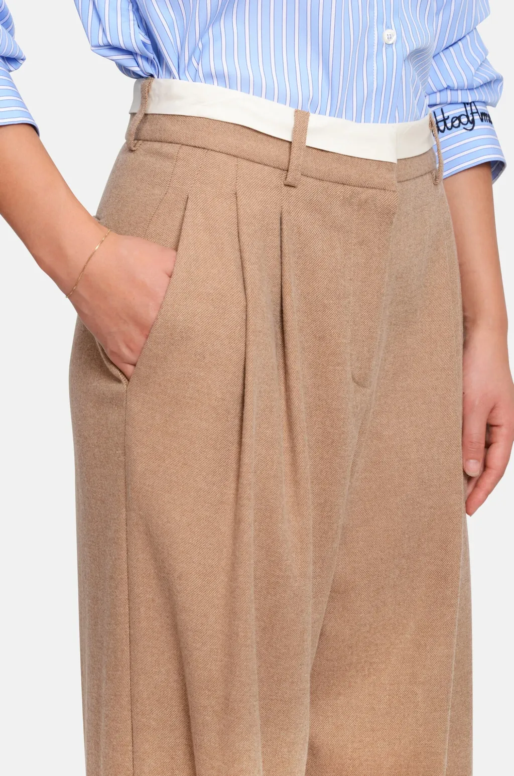 Wool-Blend Wide-Leg Pants