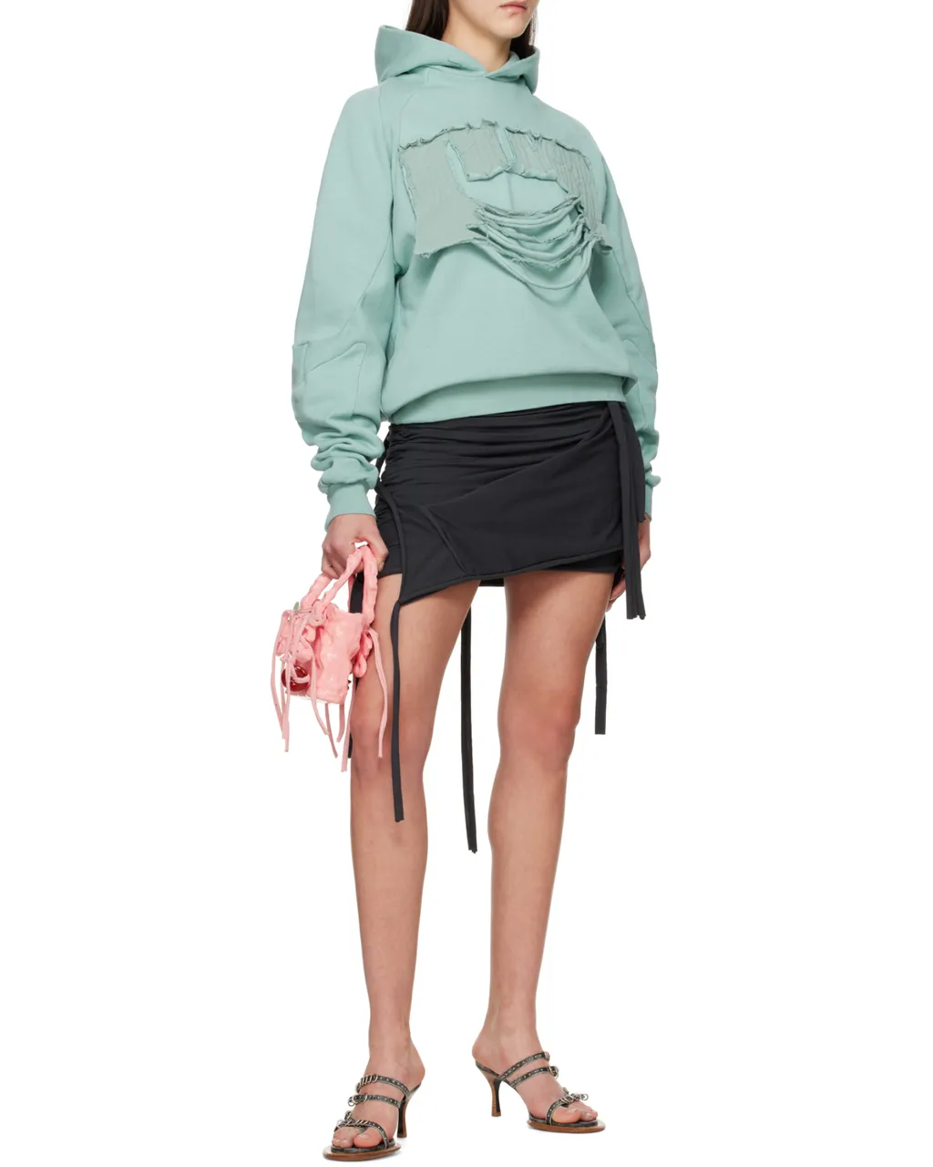 Distressed Multiline Hoodie