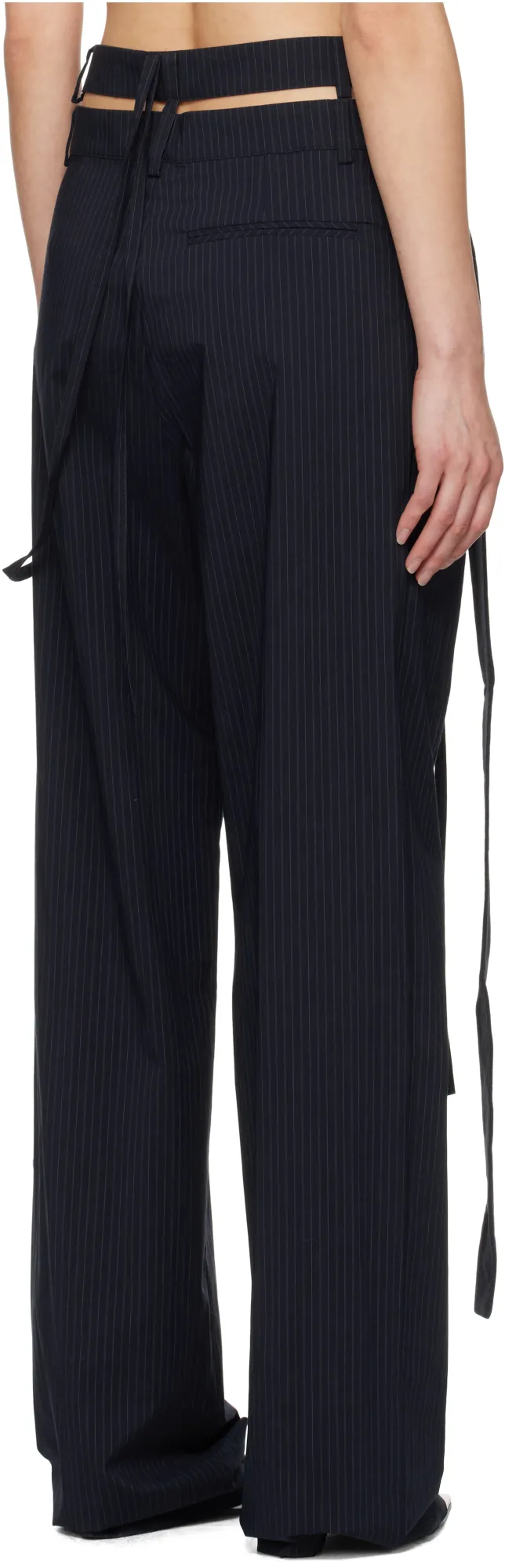 Wrap Striped Casual Pants