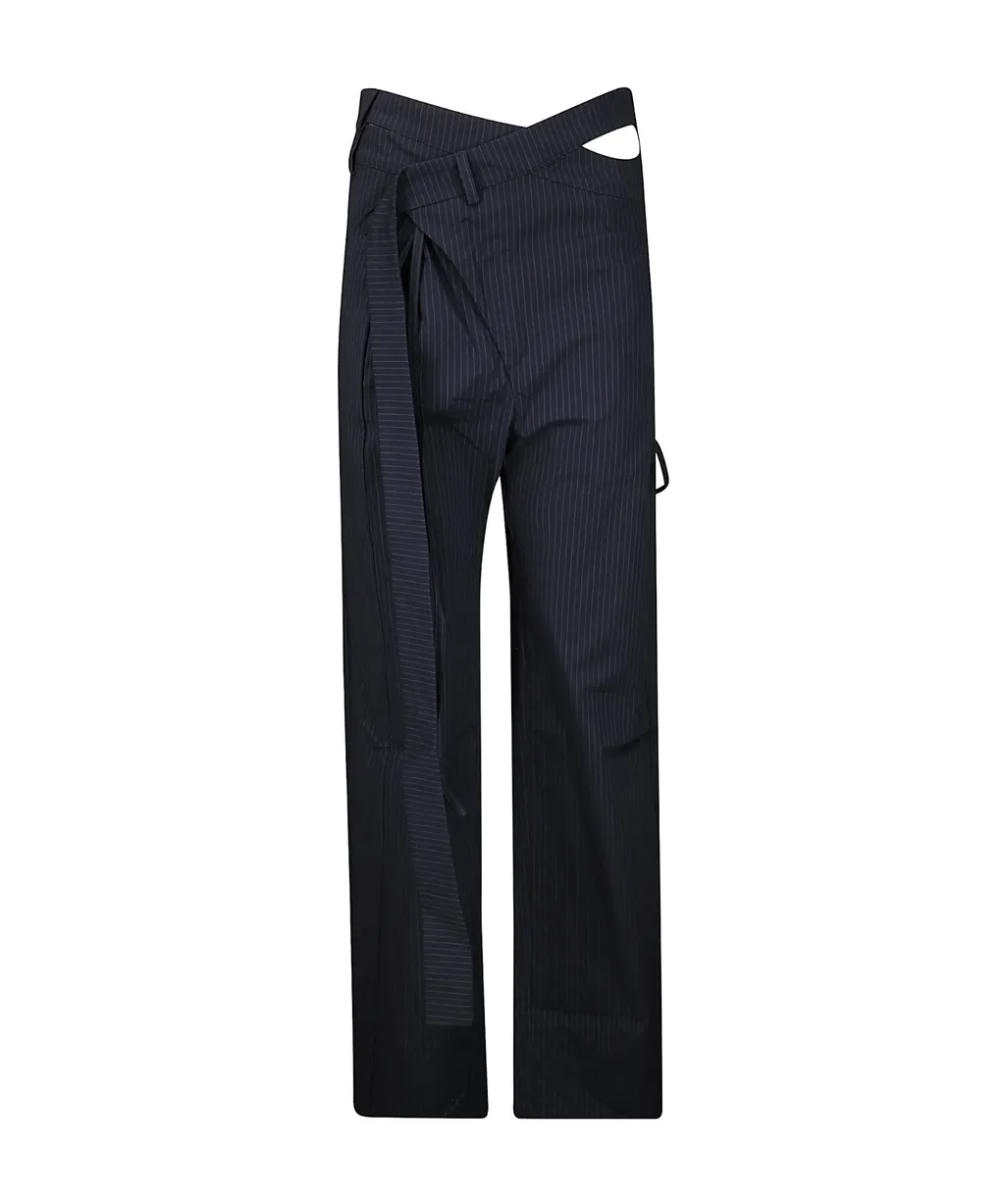 Wrap Striped Casual Pants