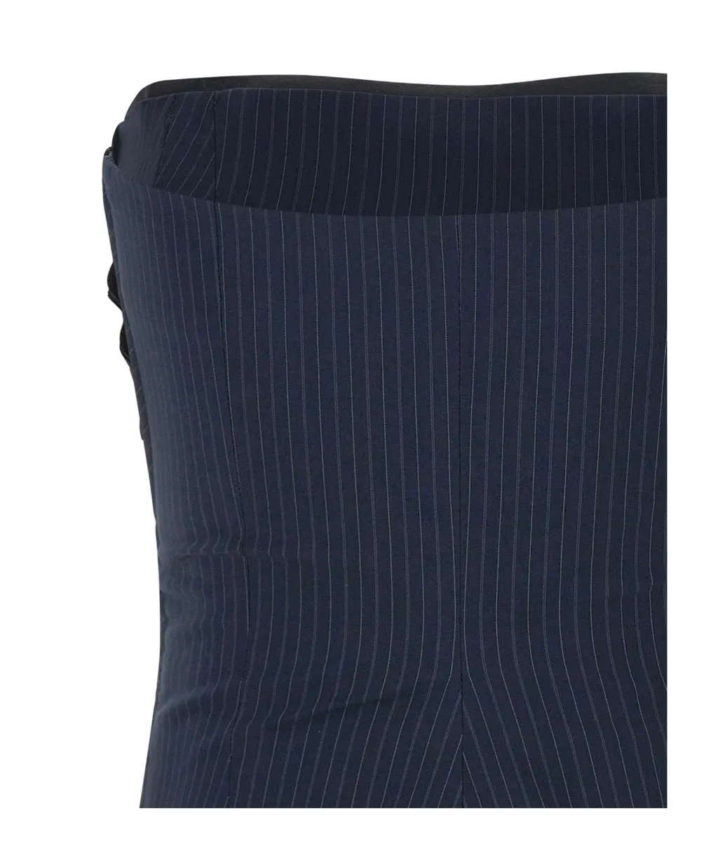 Strapless Pinstripe Bustier Top