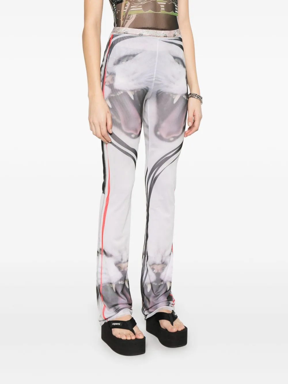 Printed Mesh Pants
