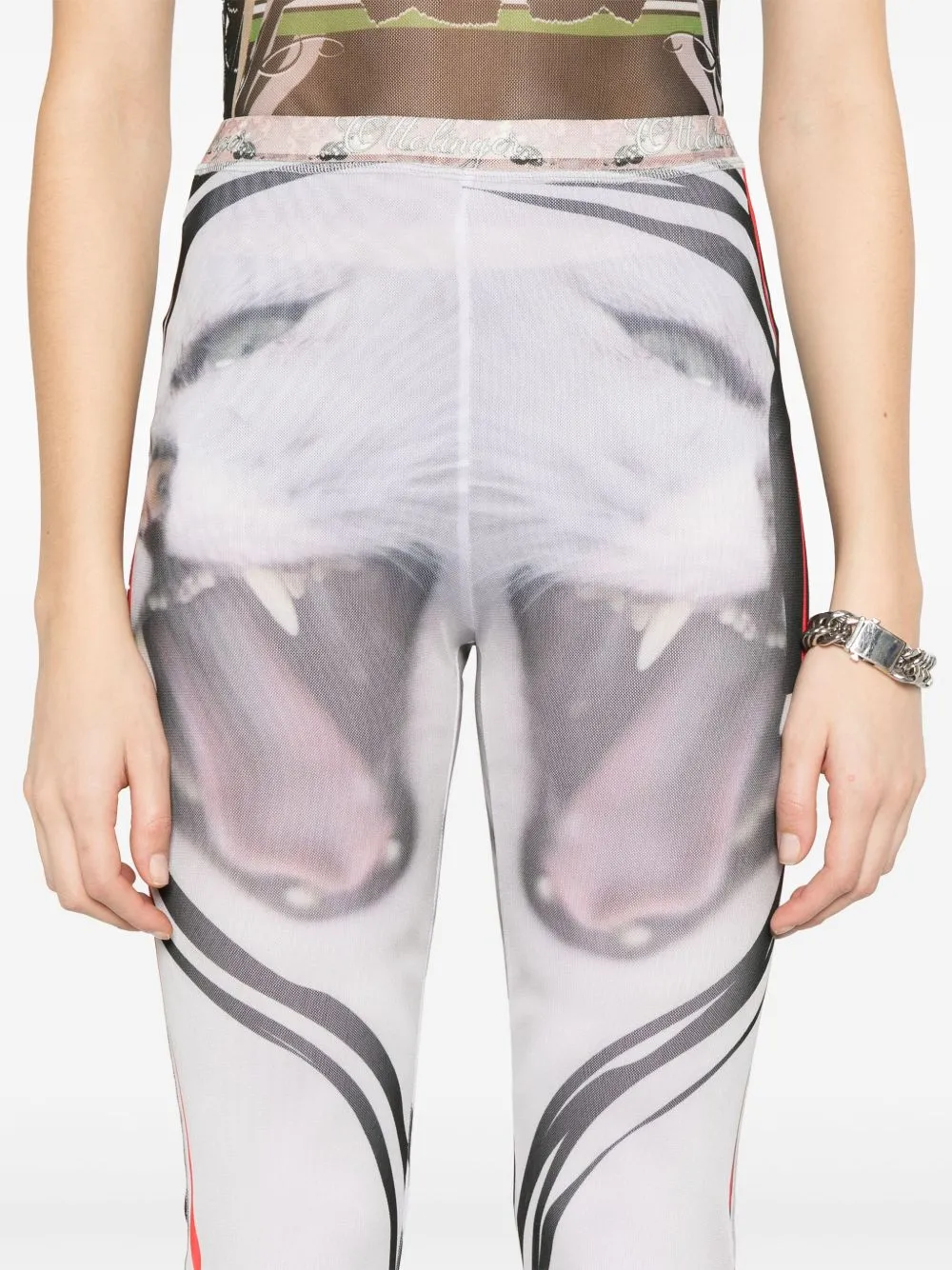 Printed Mesh Pants
