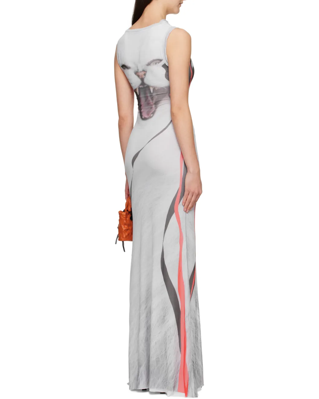 Mesh Graphic Maxi Dress