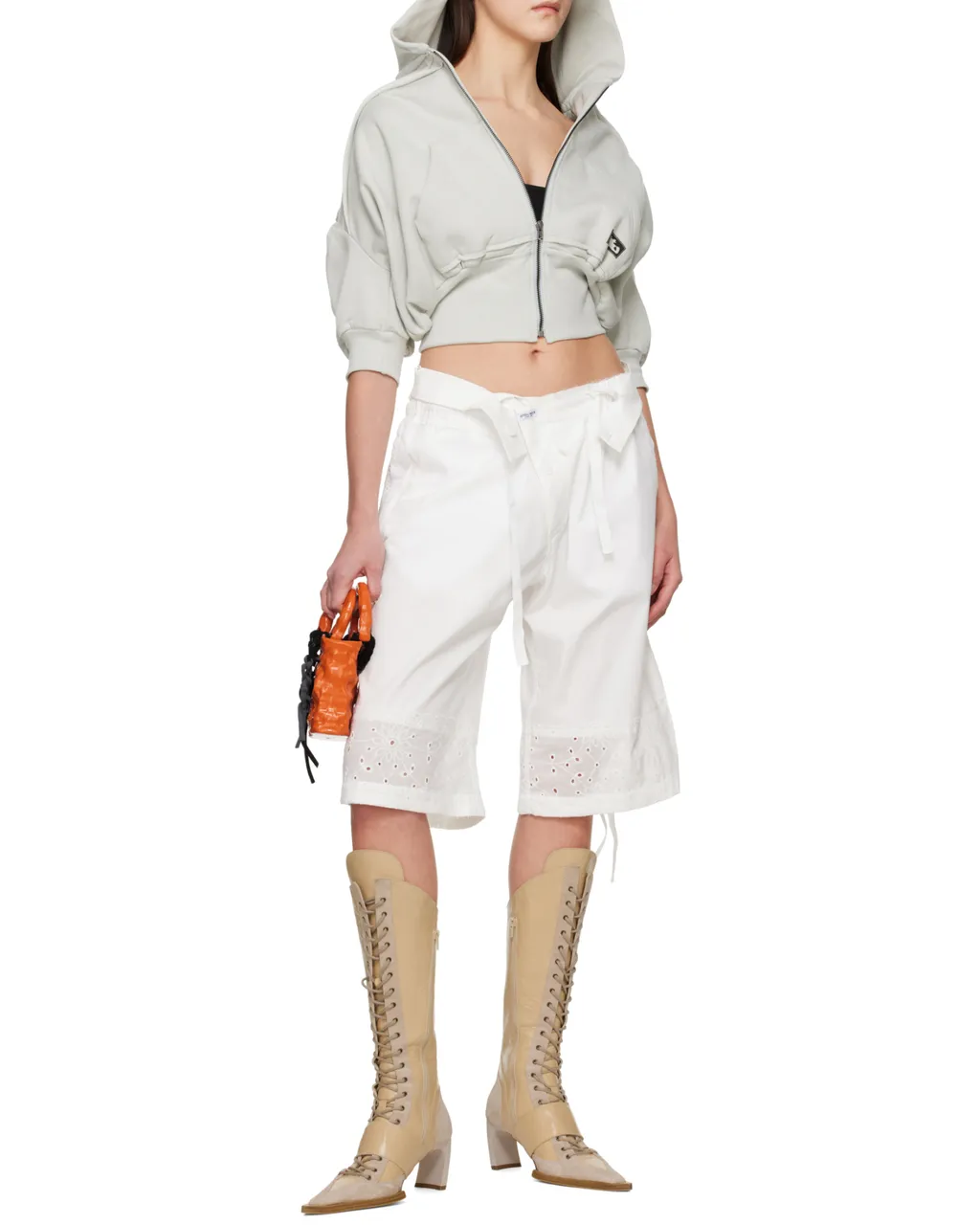 Cropped Short Sleeve Hoodie