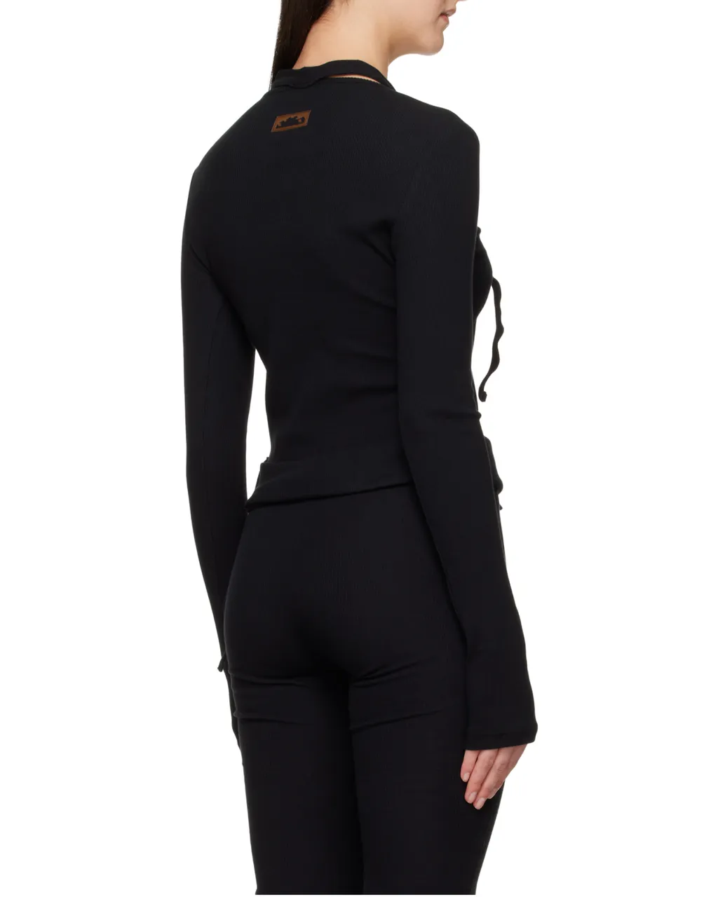 Long-Sleeved Ribbed Cardigan