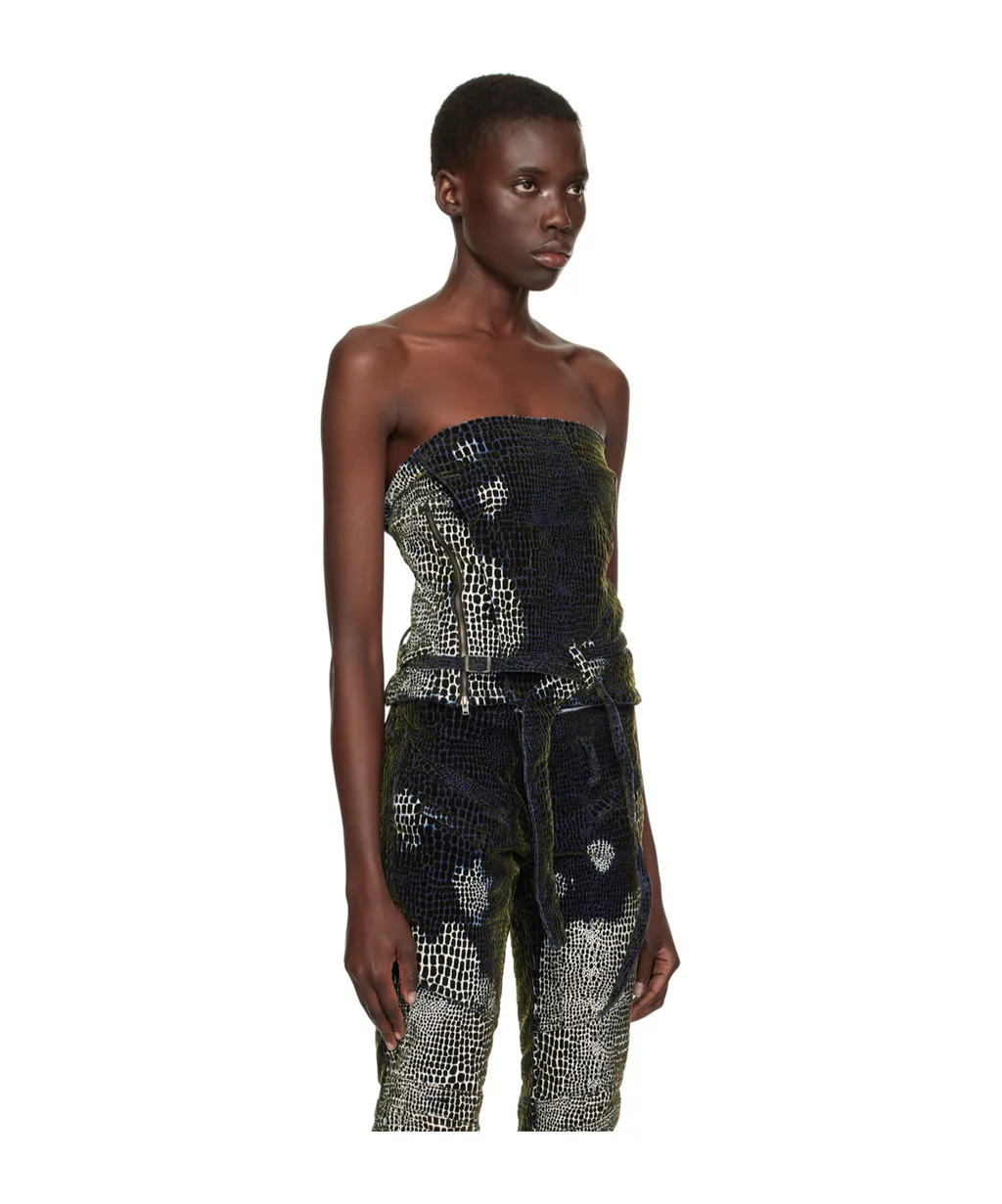 Pattern Denim Vest