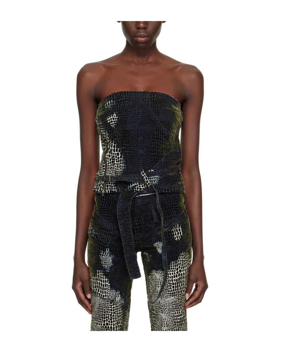Pattern Denim Vest