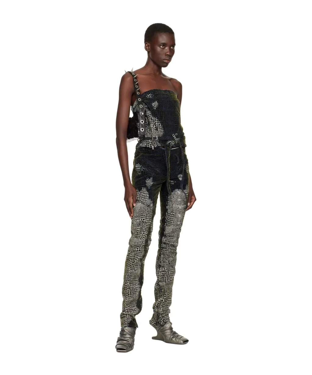Pattern Denim Vest