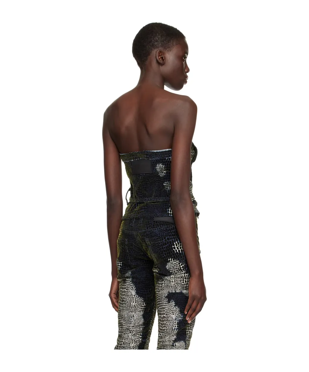 Pattern Denim Vest