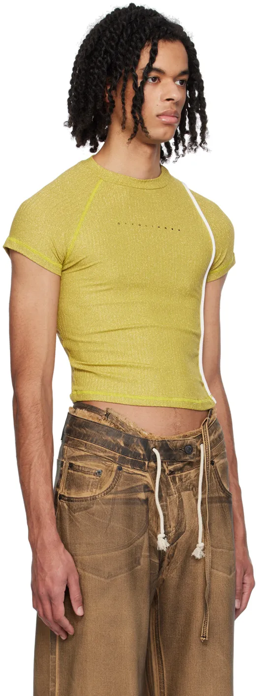 Logo-Printed Lurex-Detailed Ribbed-Knit Top
