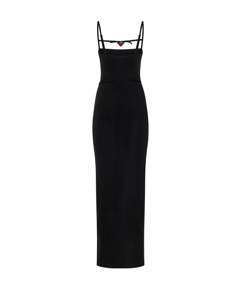 Logo Charm Maxi Slip Dress