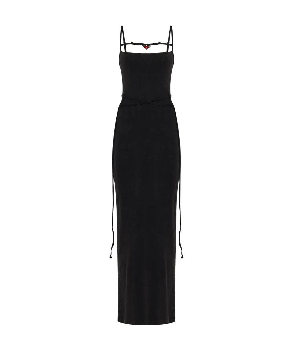 Logo Charm Maxi Slip Dress