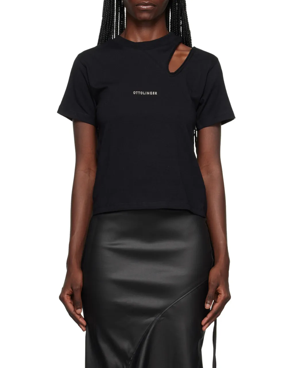 Cut-Out Detailed Crewneck T-Shirt