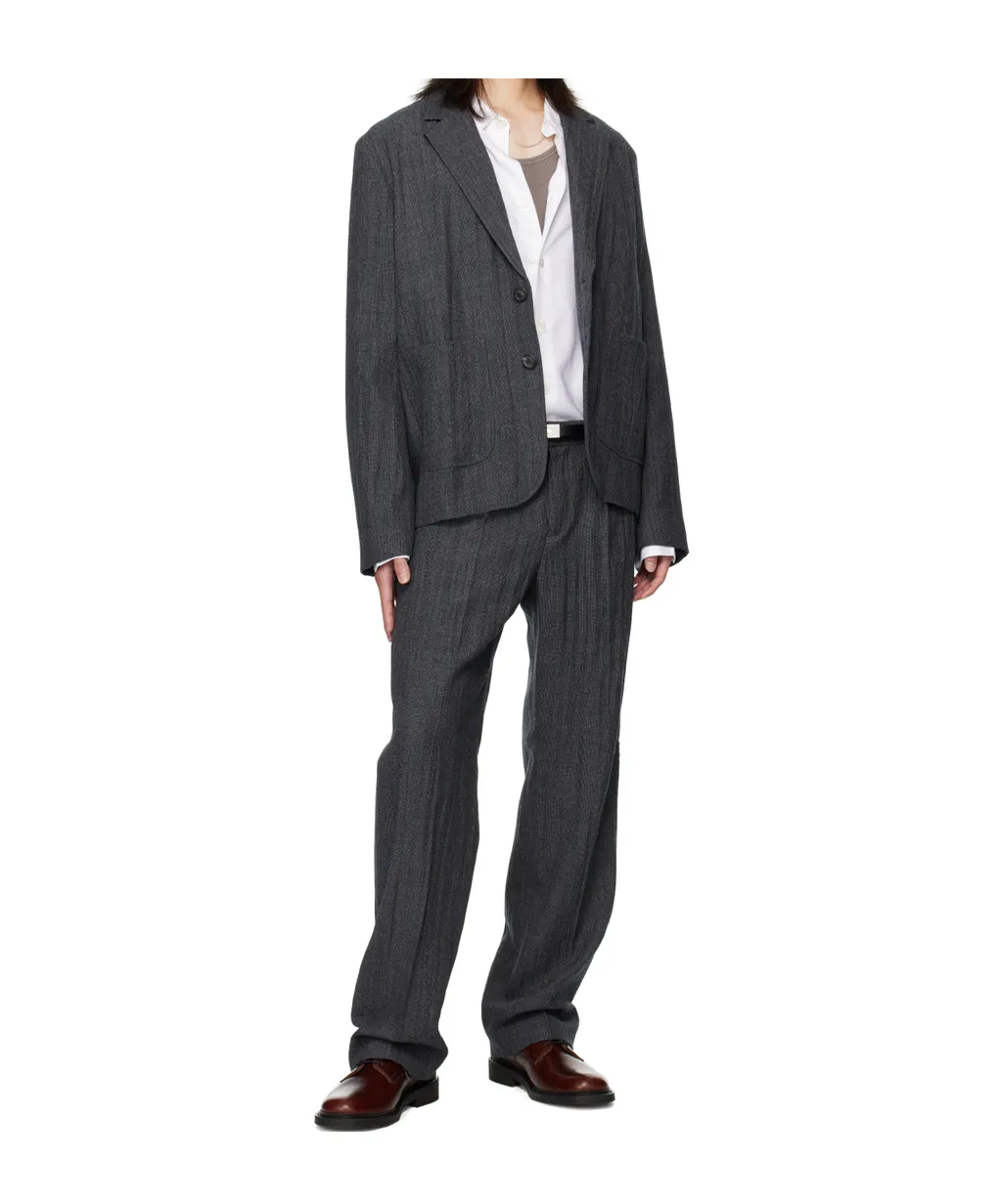 Textured Straight-Leg Trousers