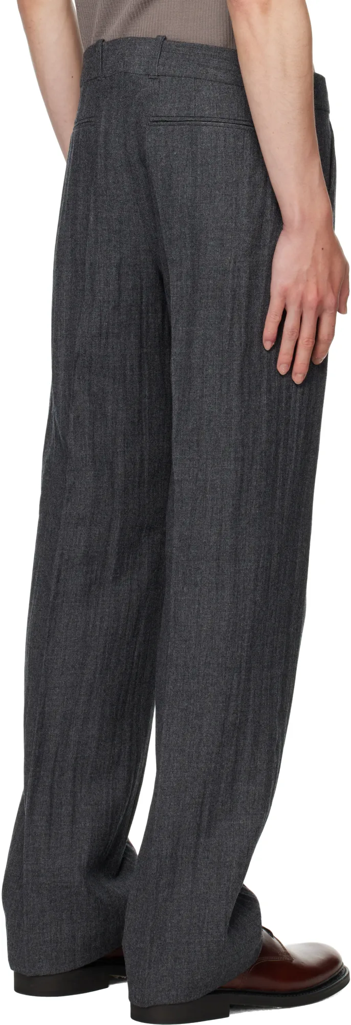 Textured Straight-Leg Trousers