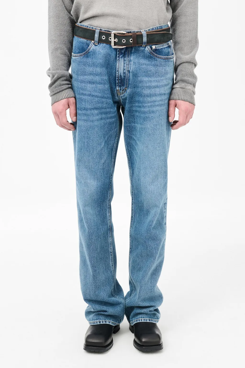 Belt Loop Denim Trousers