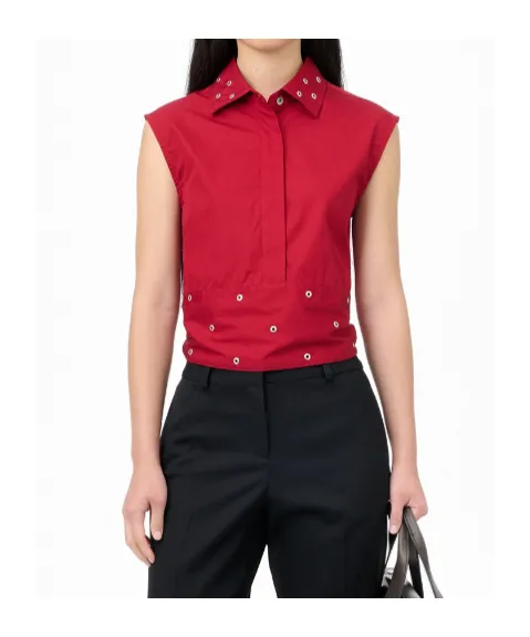 Eyelet Tie Top Blouse