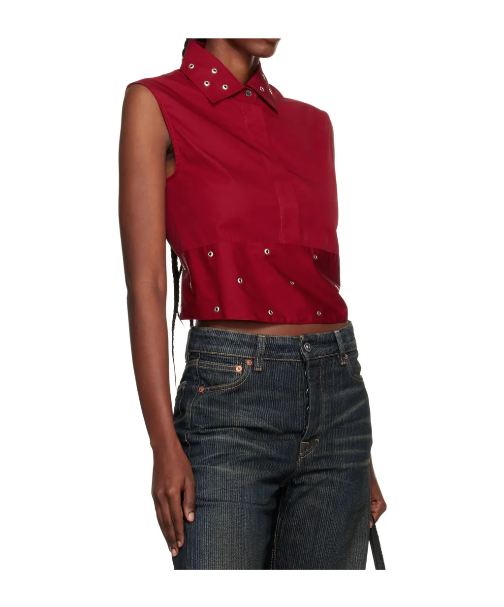 Eyelet Tie Top Blouse