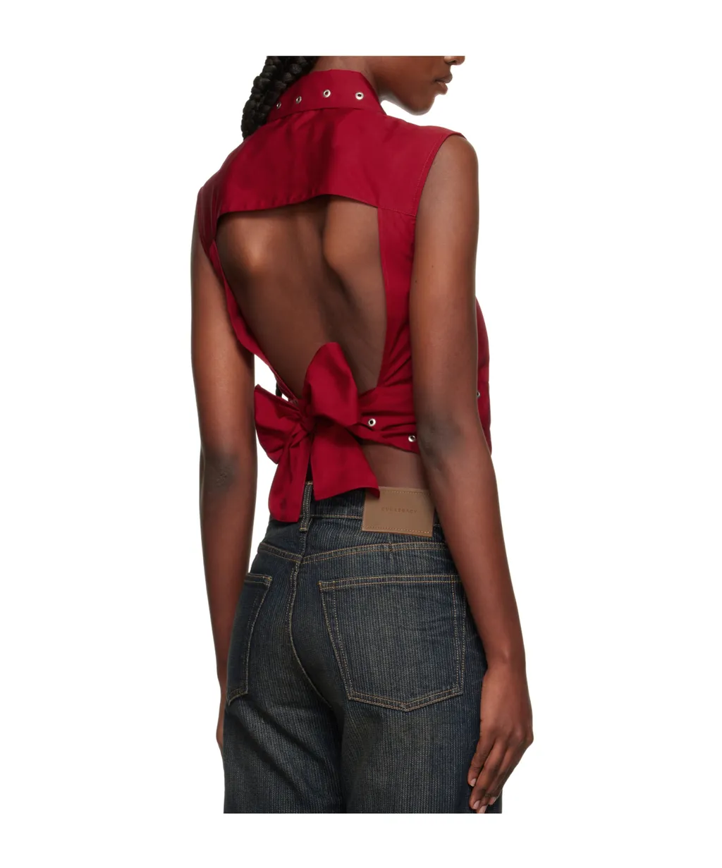 Eyelet Tie Top Blouse