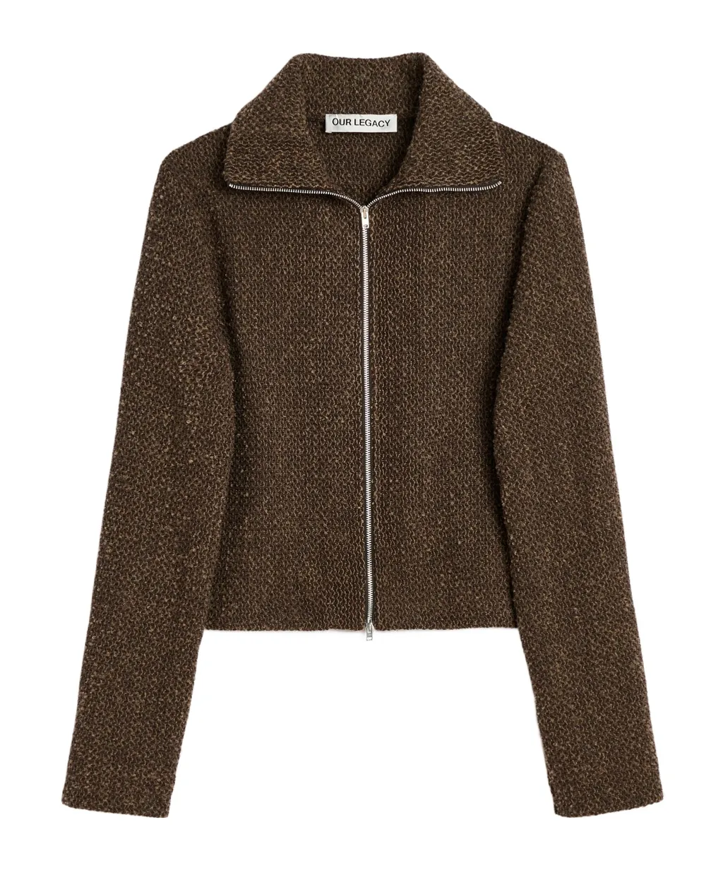 Slim Zip Long-Sleeved Cardigan
