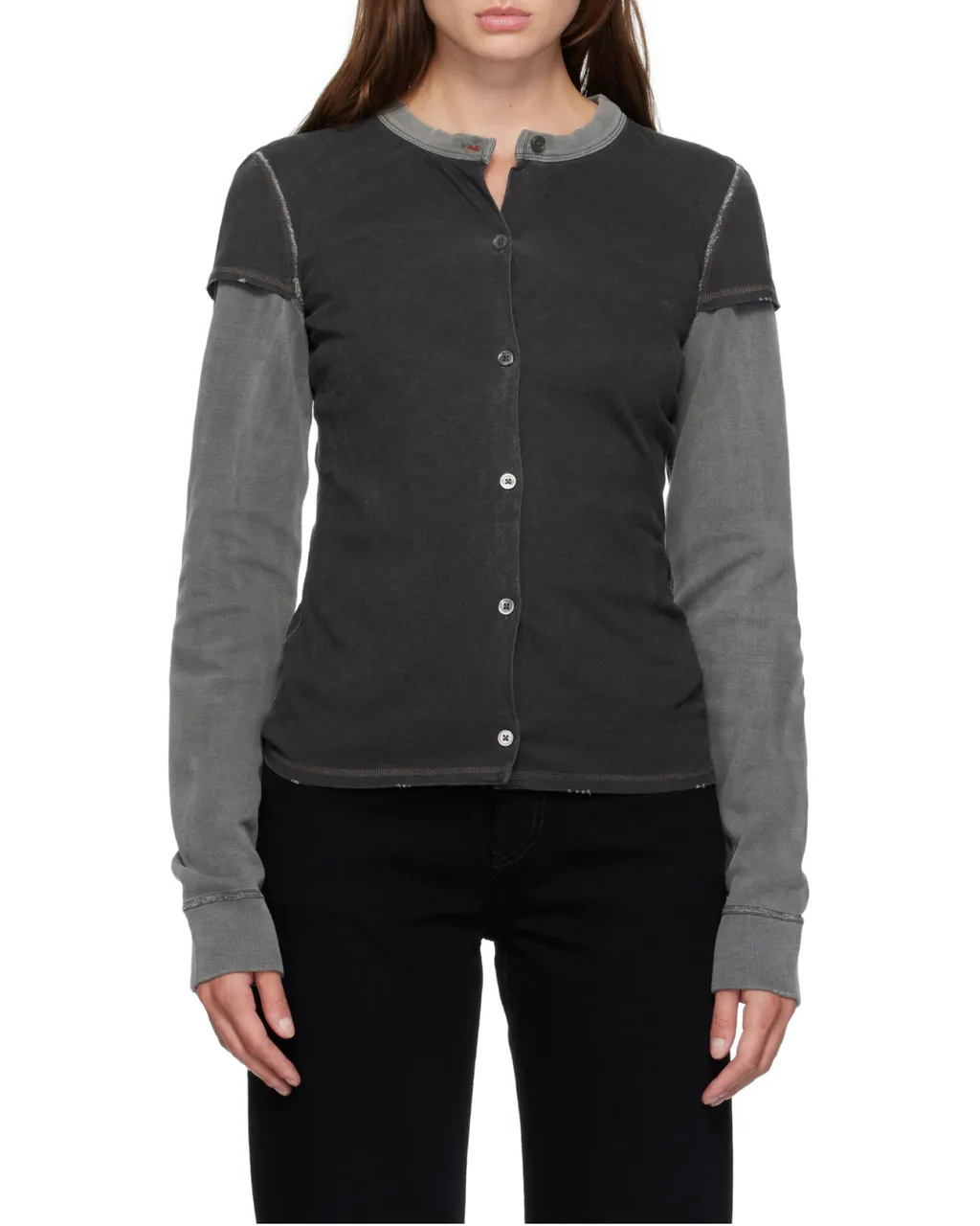 Layered Long-Sleeved Sweatshirt