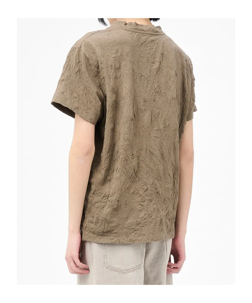 Crinkle Crew-Neck T-Shirt