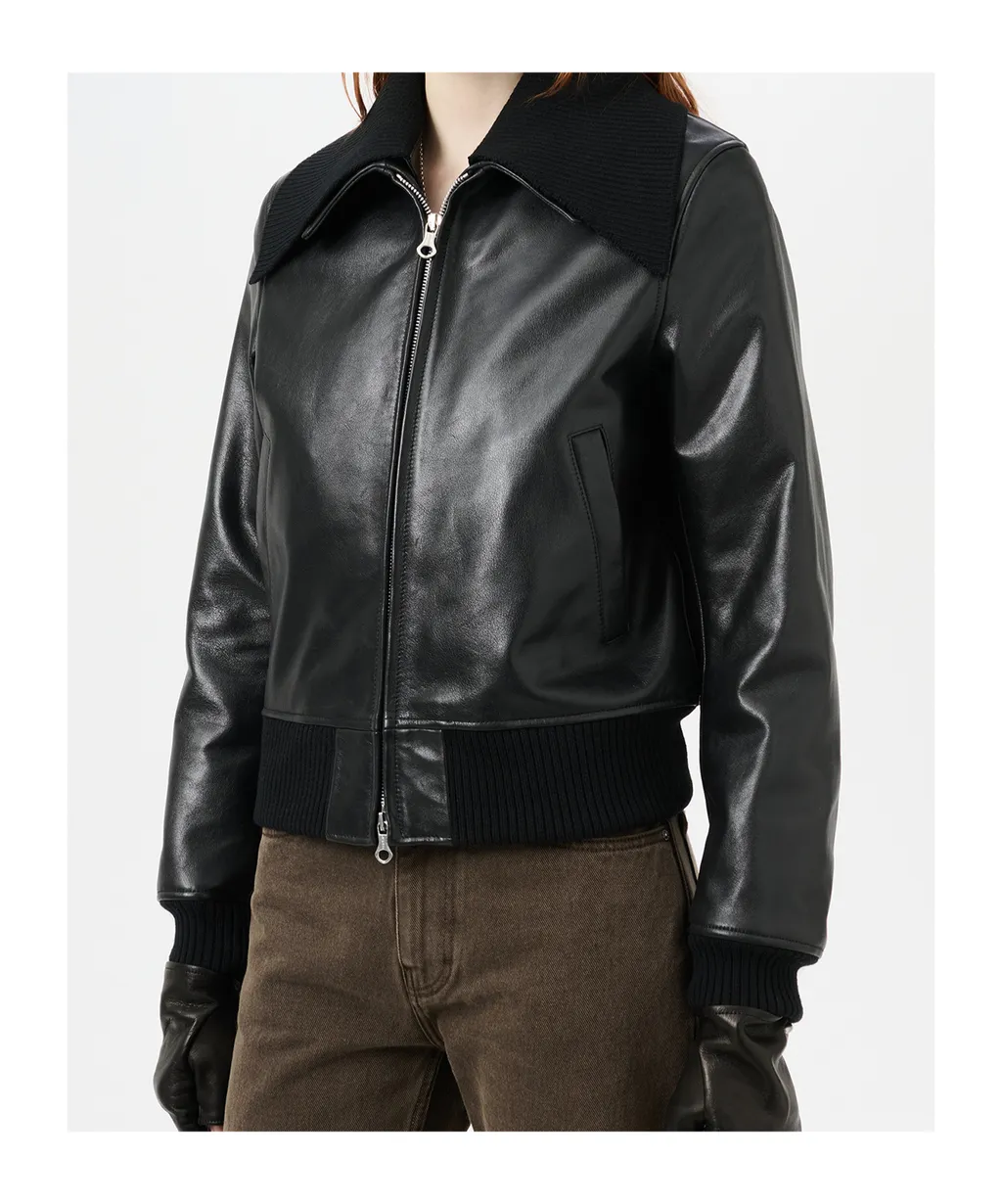 Radar Bomber Leather Jacket
