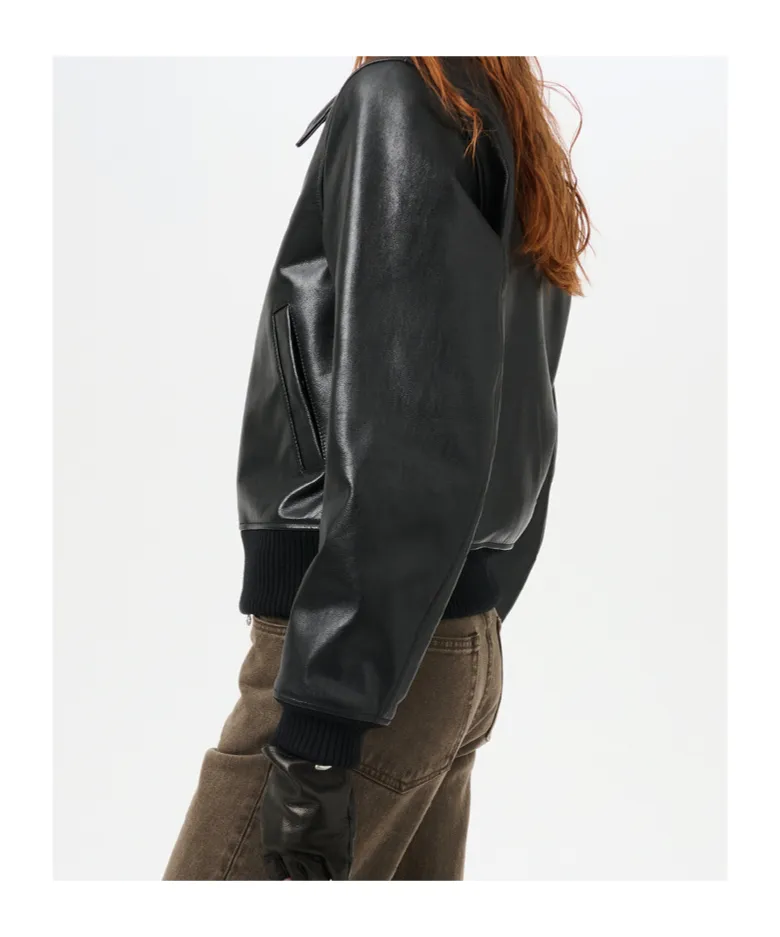 Radar Bomber Leather Jacket