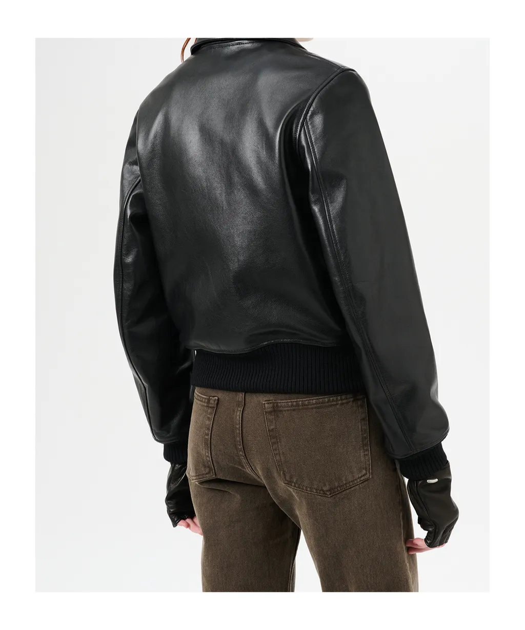 Radar Bomber Leather Jacket
