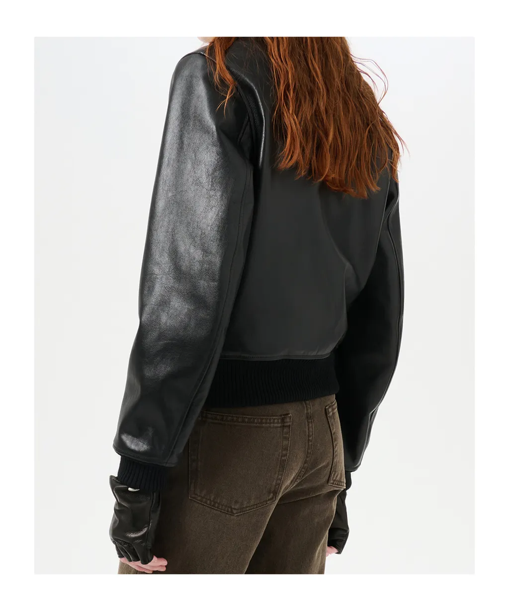 Radar Bomber Leather Jacket