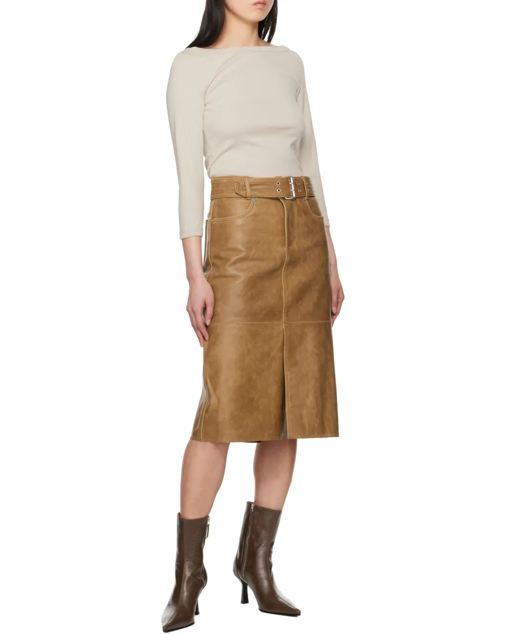 Wide Belt Skirt