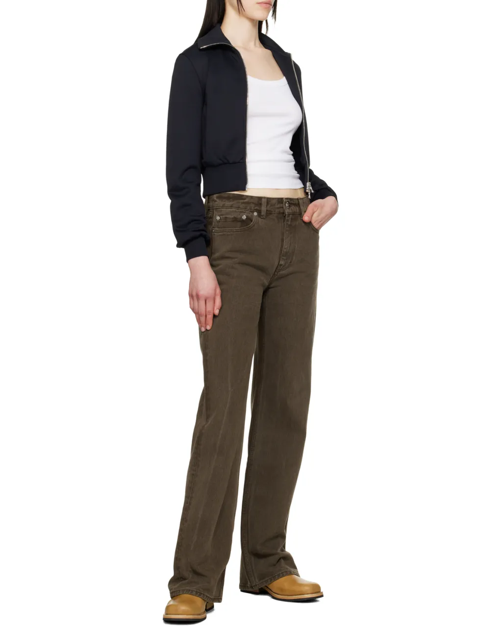 Spread-Collar Cardigan