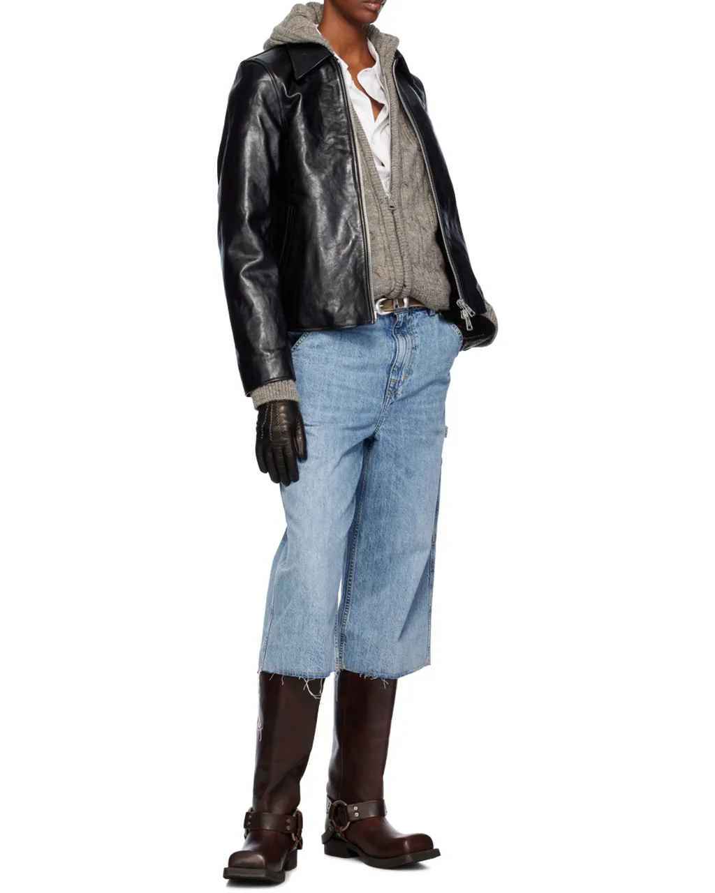 Zippered Leather Jacket