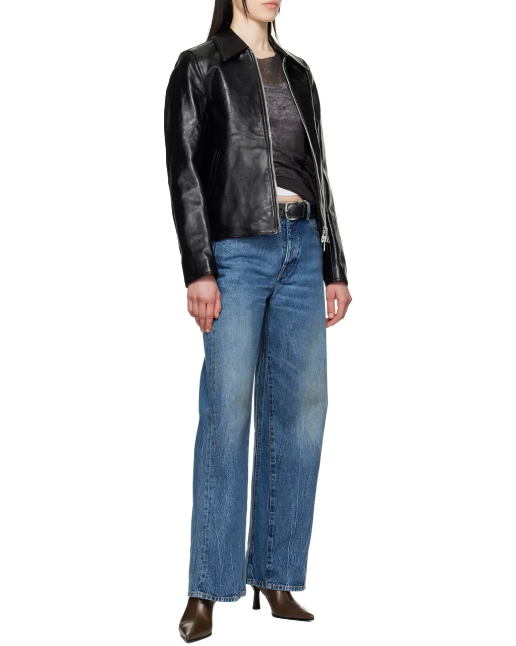 Zippered Leather Jacket