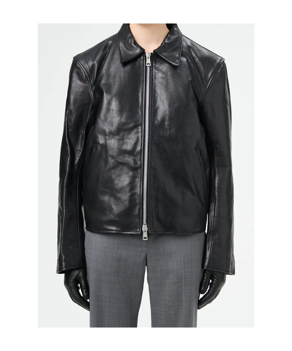 Zippered Leather Jacket