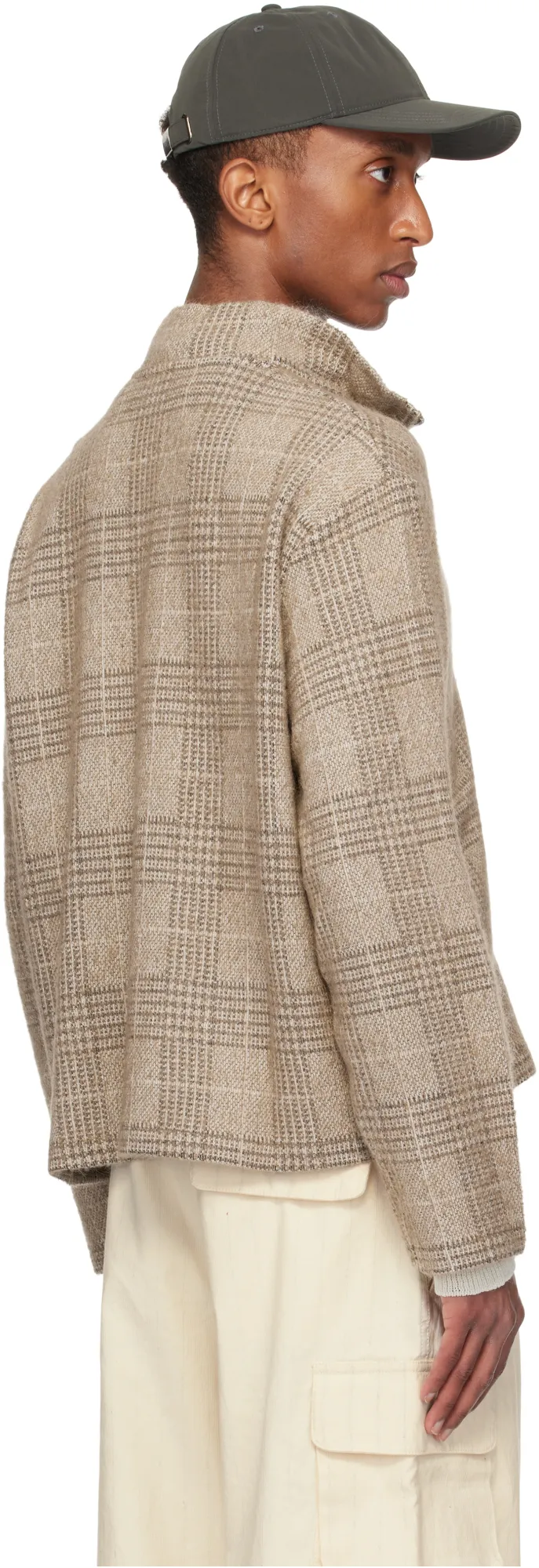 Shrunken Checked Fullzip Cardigan