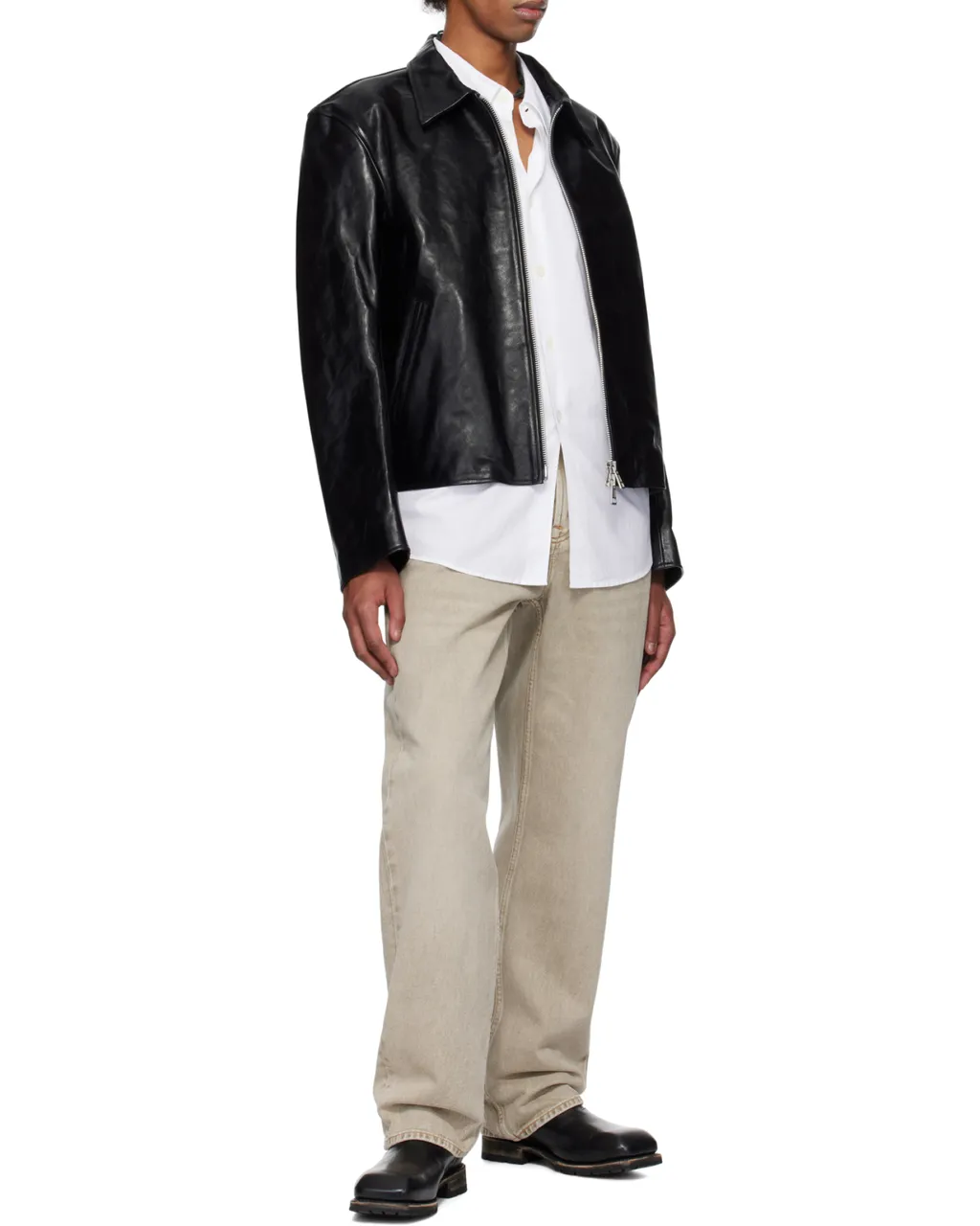 Top Dyed Leather Mini Jacket