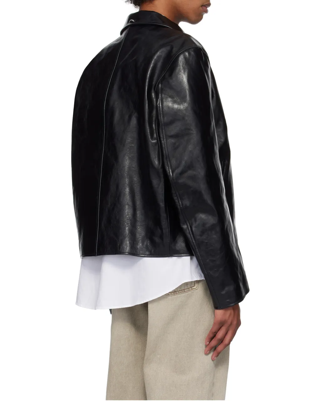 Top Dyed Leather Mini Jacket