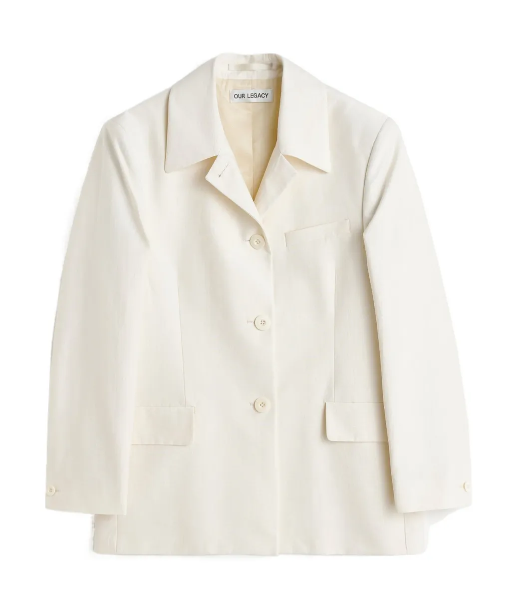 Button-Up Cotton-Blend Jacket