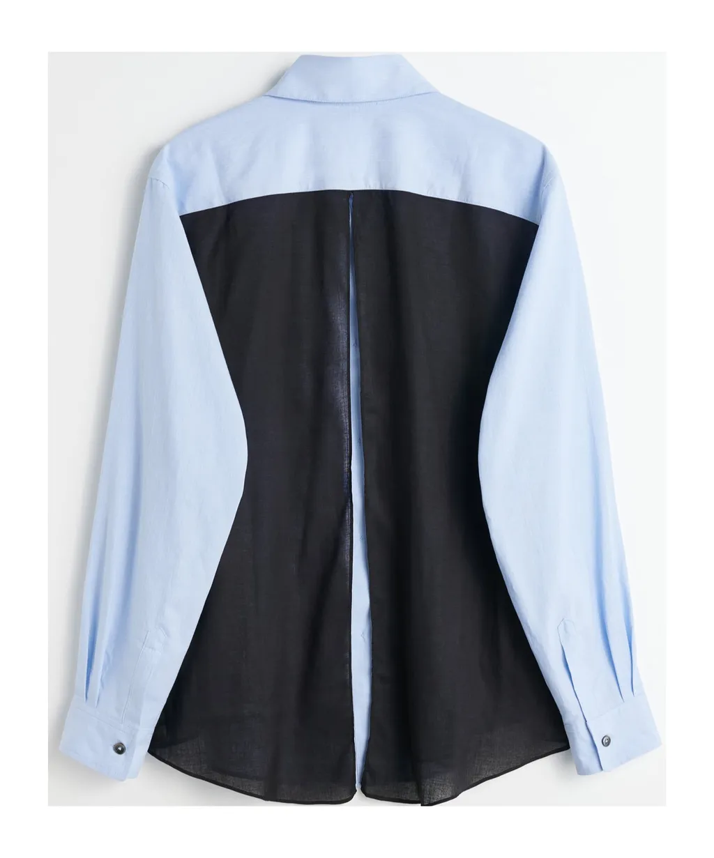 Contrast Striped Cotton Shirt