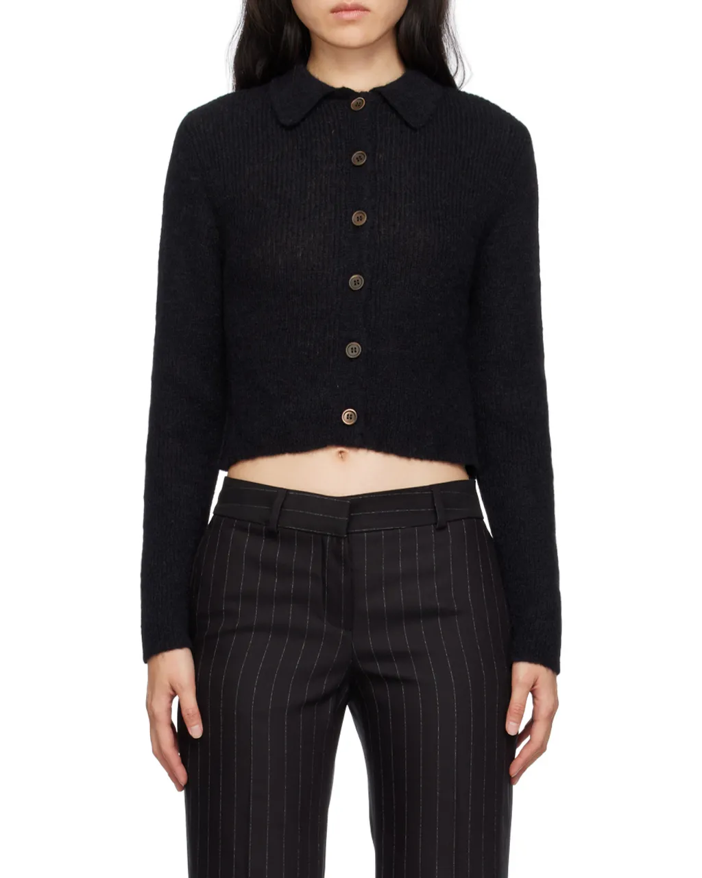Mazzy Long Sleeved Ribbed-Knit Cardigan