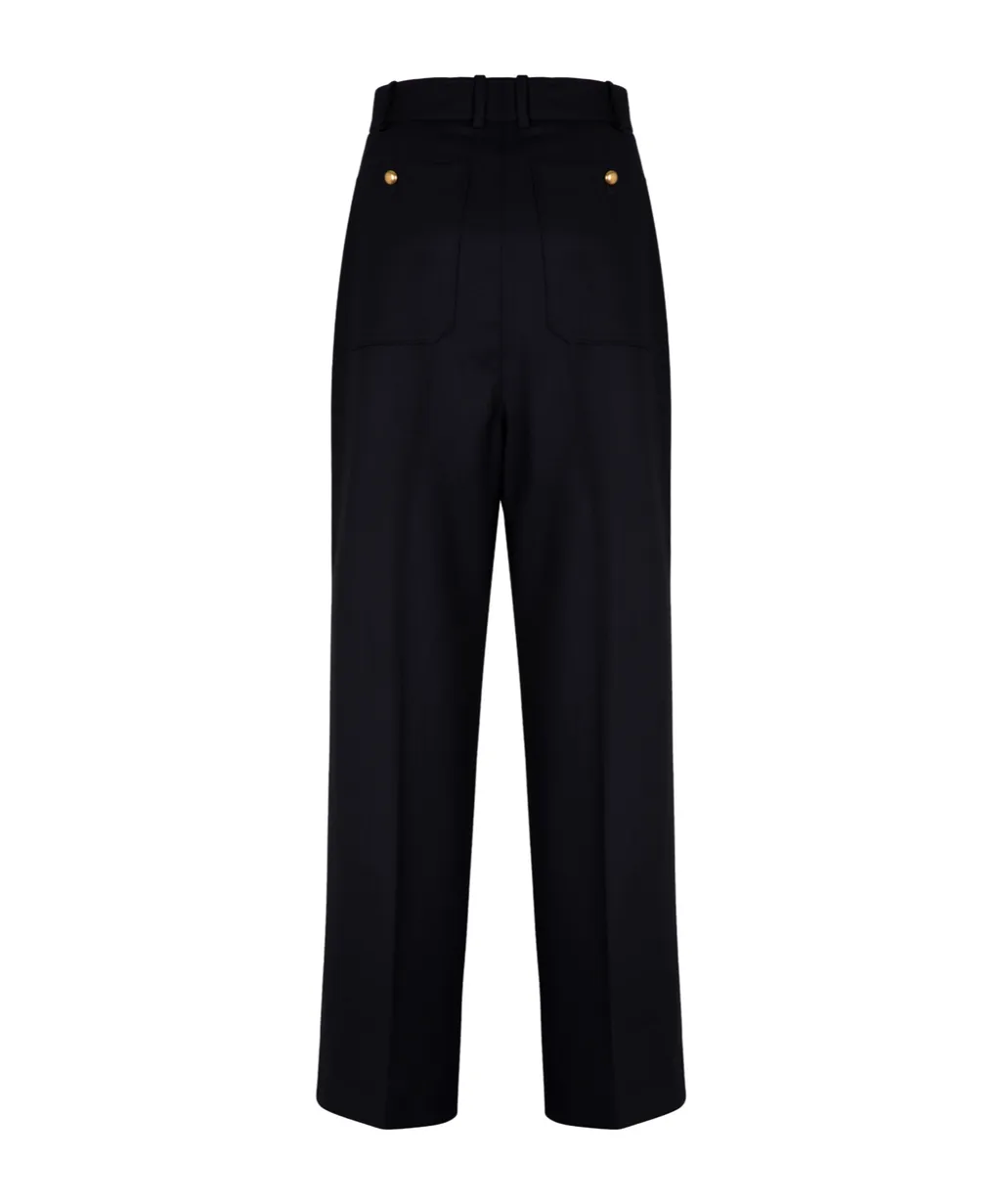 Two-Pocket Wool Pants