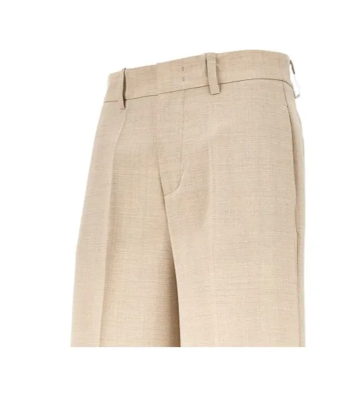 Wool-Blend Straight Trousers