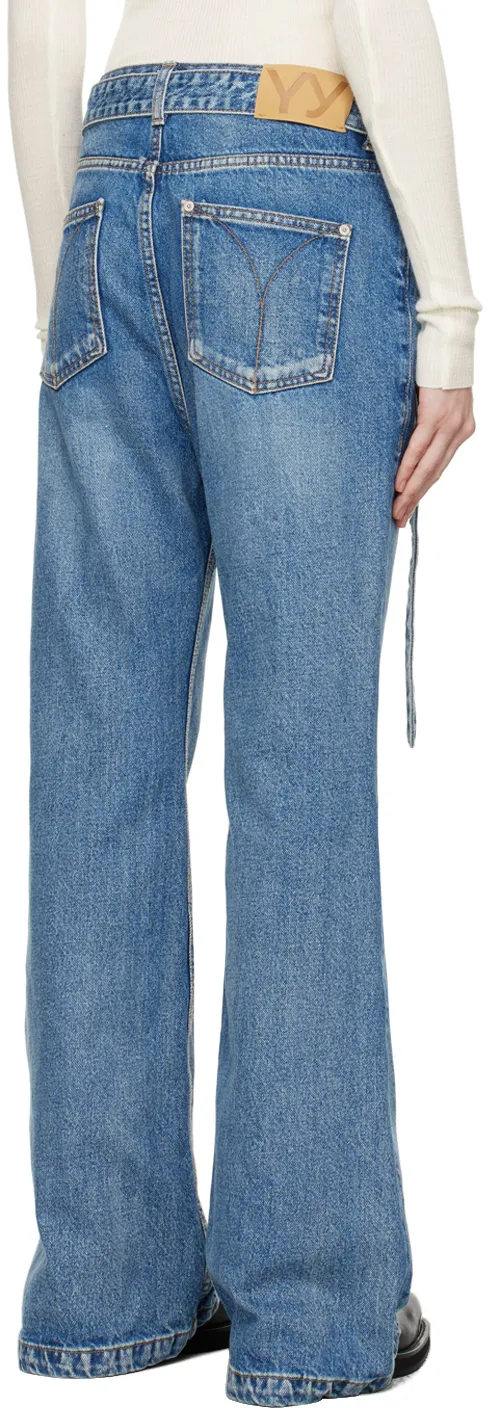 Belted Loose Flared Jeans