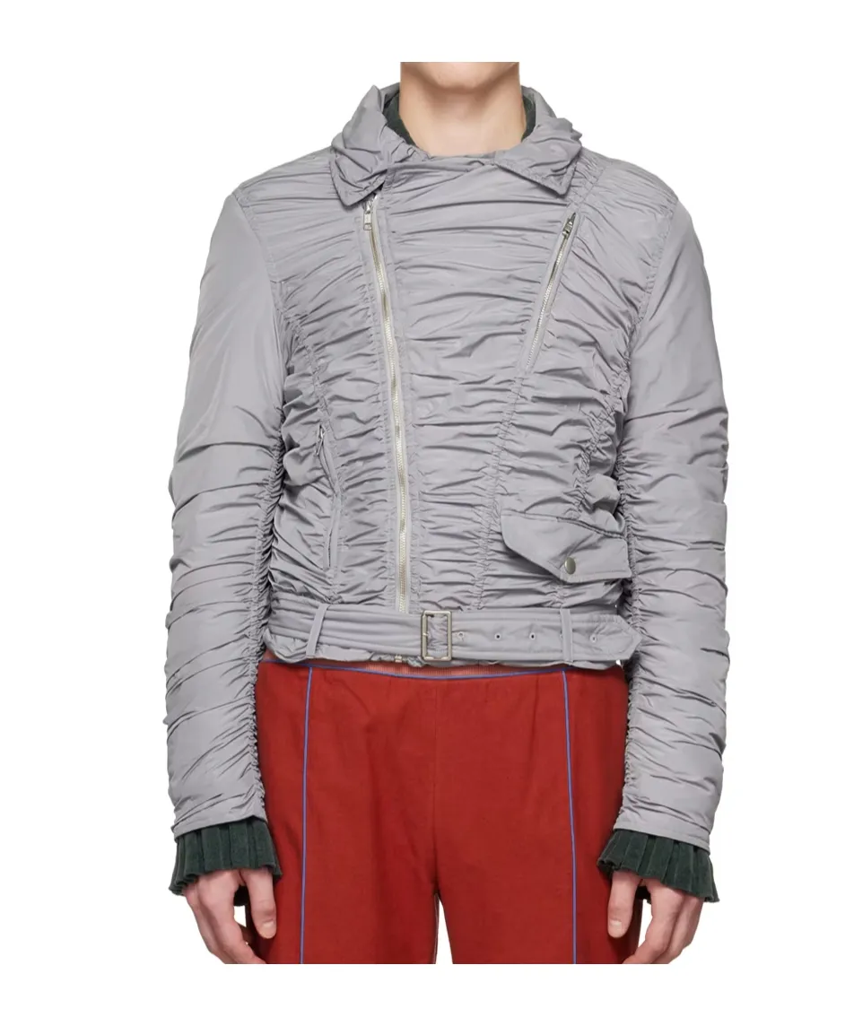 Pleated Bomber Jacket